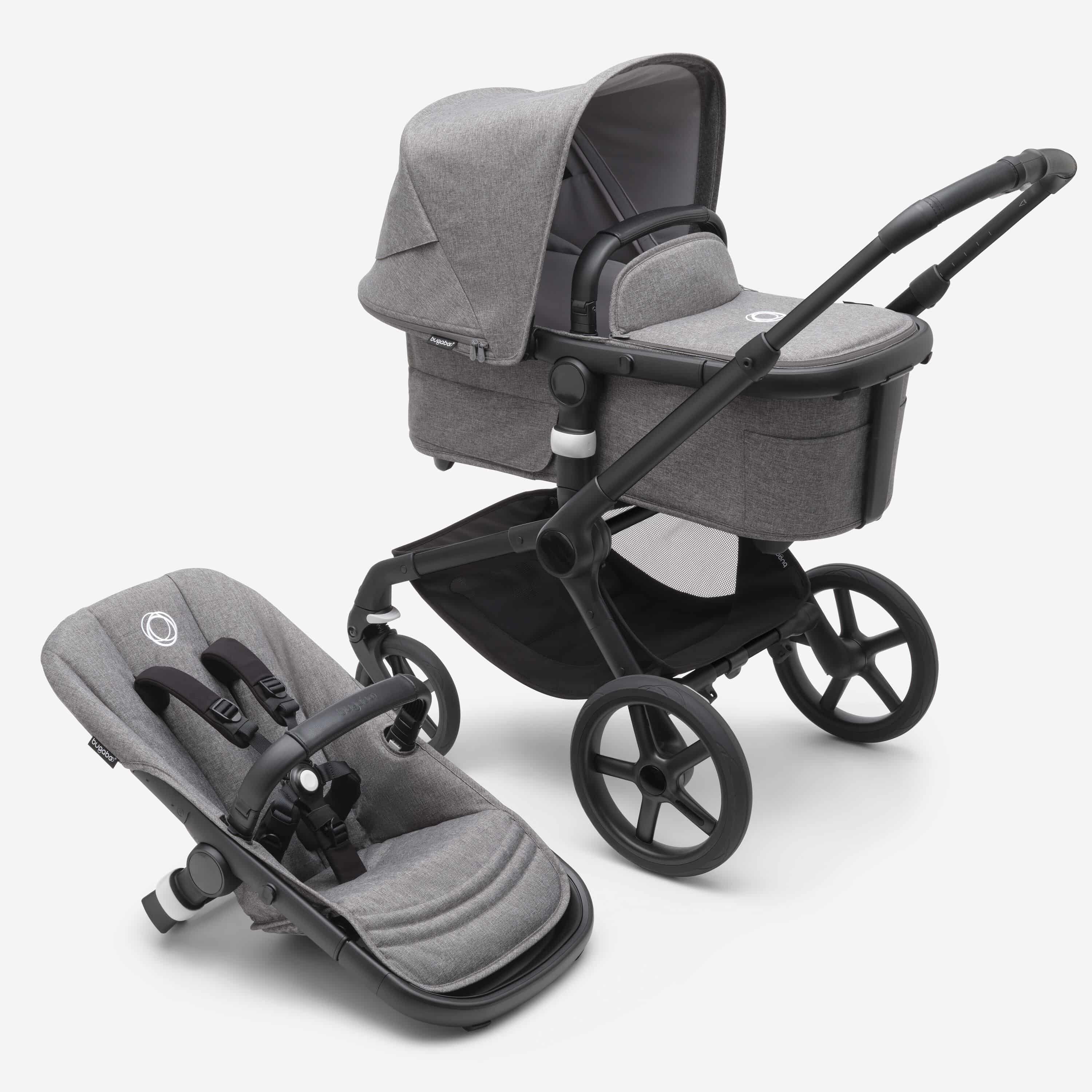 Bugaboo Fox5 Kombikinderwagen schwarz/ grau meliert - Bugaboo Fox5 Kobikinderwagen schwarz/ grau meliert bei babybrands.de kaufen ✓ sicher, einfach & bequem online bestellen ✓